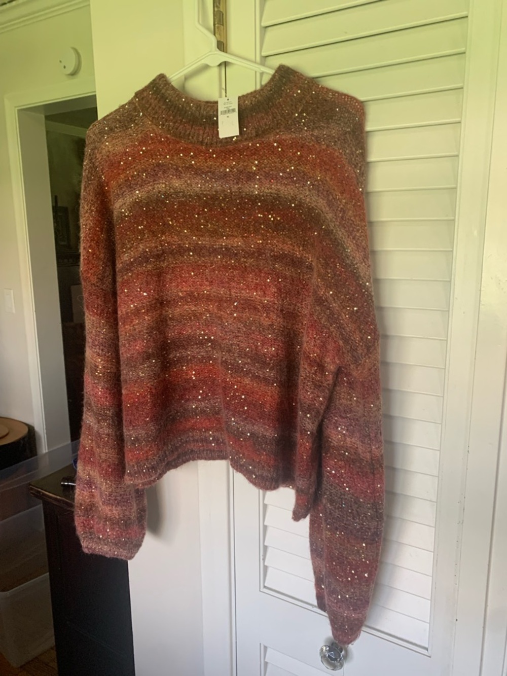 Banana Republic Rust Multi Ombre Crewneck Sweater with Sparkle